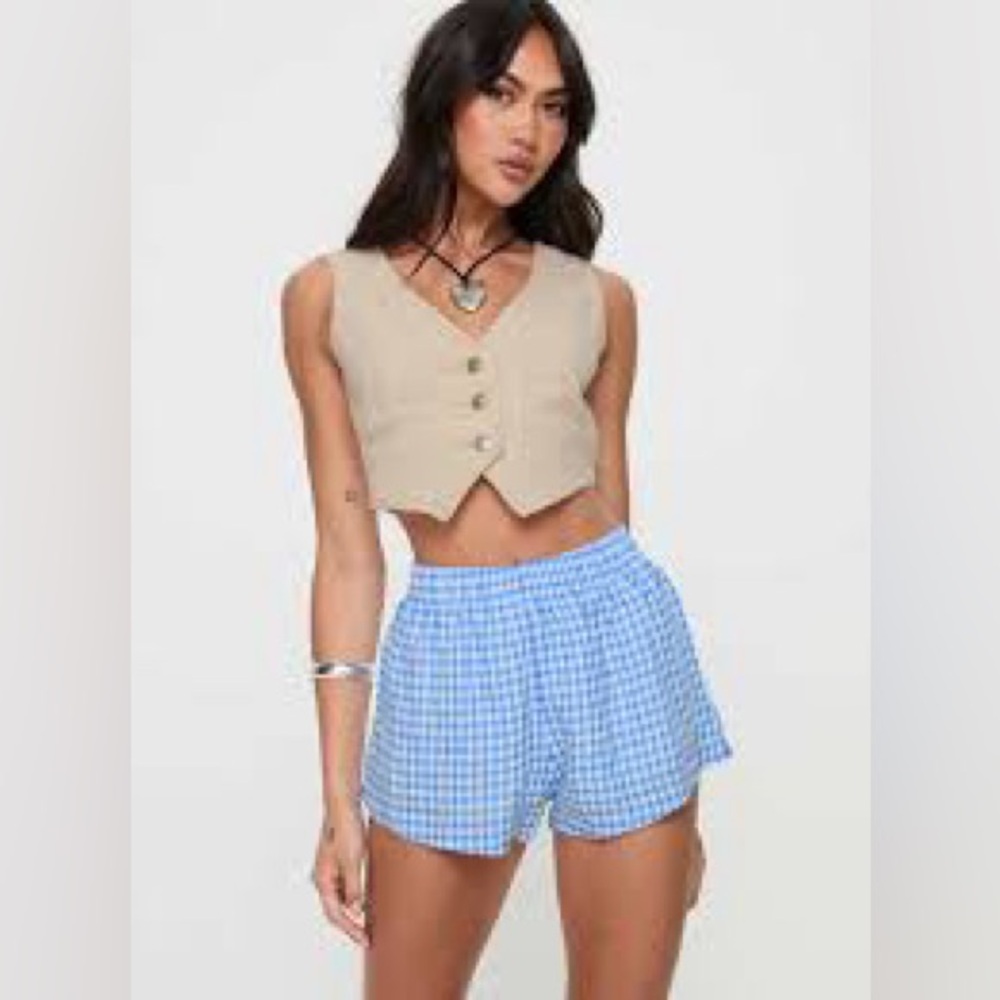 Princess Polly Beach House Blue Gingham Women's Shorts
